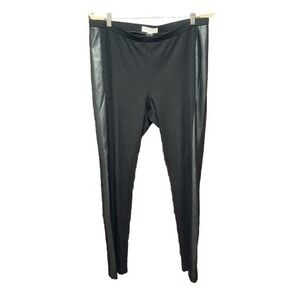 Vince Camuto‎ Faux Leather Trim Leggings Black Career Casual Pants Large